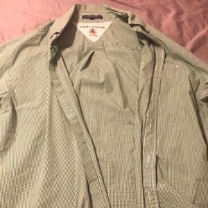 Green/White checkered Tommy Hilfiger button up